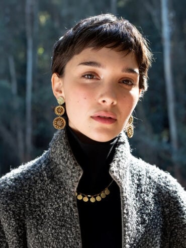 Bijoux fantaisie de créateurs 5 Boucles d'oreilles Mila Champagne - femme zoom