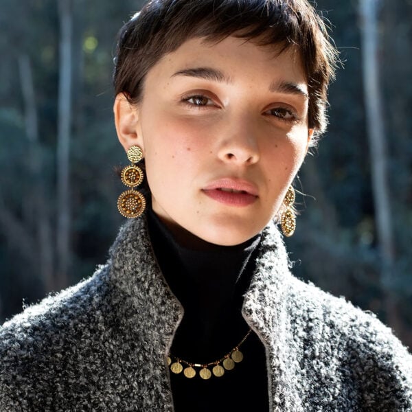 Boucles d'oreilles Mila Champagne - femme zoom