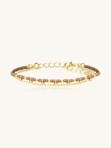 Bijoux fantaisie de créateurs 45 bracelet 1 tour Divine Pépite Champagne