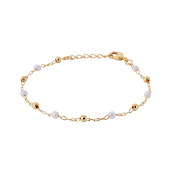 Bracelet fines billes plaqué or Marie - présentation