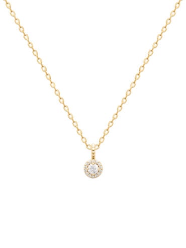 Collier fin pendentif rond Aspen plaqué or