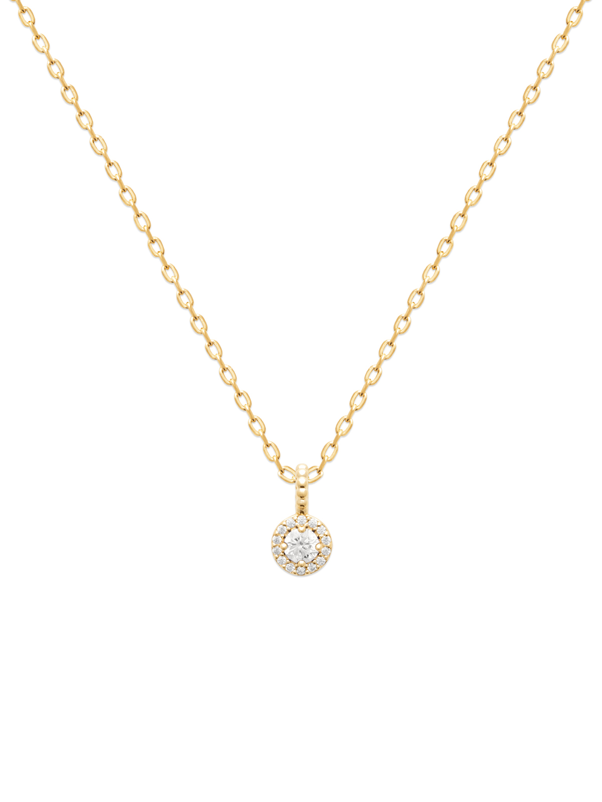 Collier fin pendentif rond Aspen plaqué or 2 Collier fin Aspen plaqué or