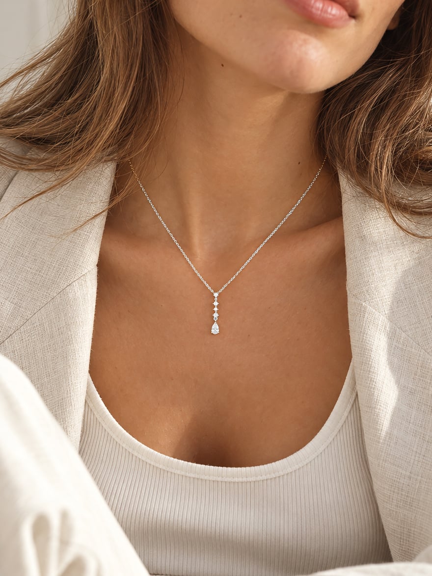 Collier fin argent Gisèle 1 Collier fin argent Gisèle femme - zoom