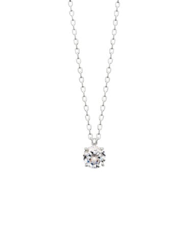 Collier fin solitaire argent Megève