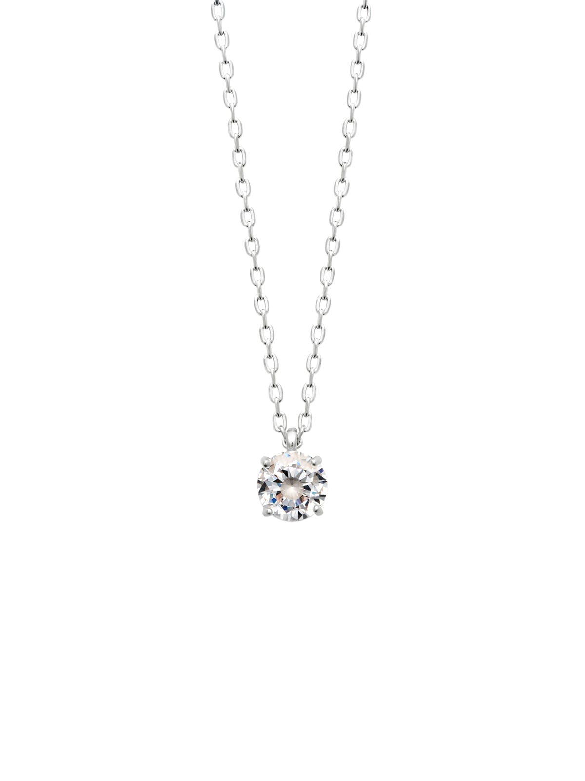 Collier fin solitaire argent Megève 2 Collier fin solitaire argent Megève présentation