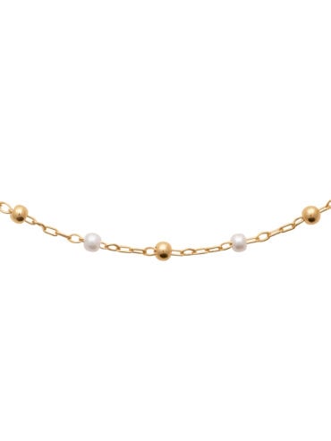 Collier fines billes plaqué or Marianne
