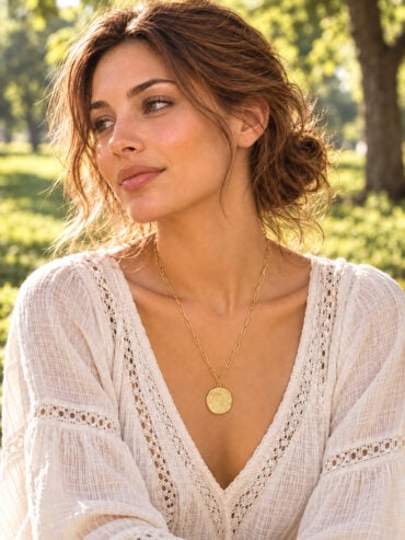 Collier médaille étoile femme nature
