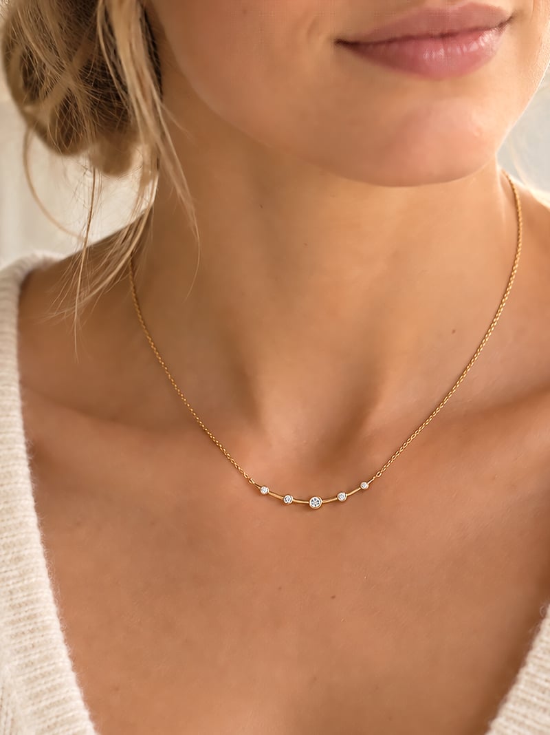 Collier fin plaqué or Alba 1 Collier fin plaqué or Alba femme zoom
