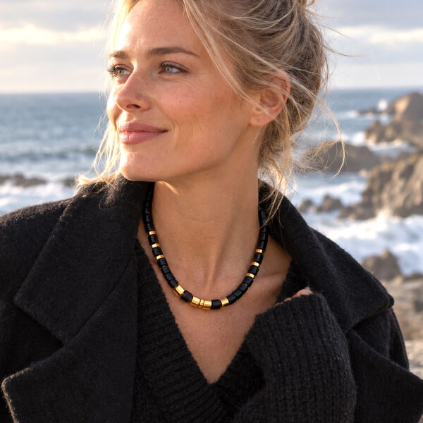 Collier praia black femme - zoom