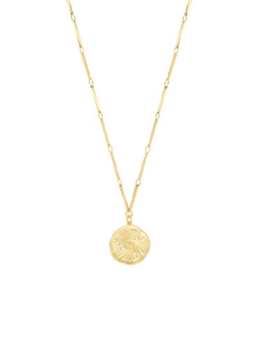 Collier médaille soleil léo doré