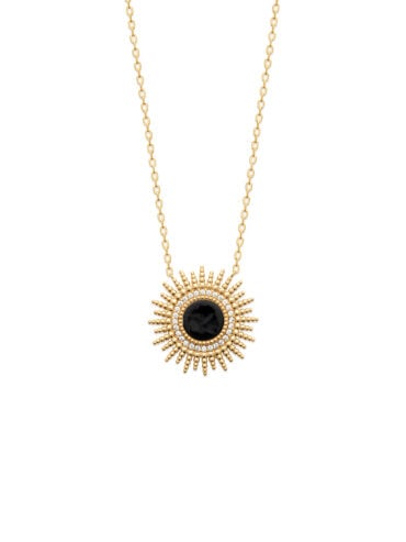 Collier soleil agate noire Eclipse