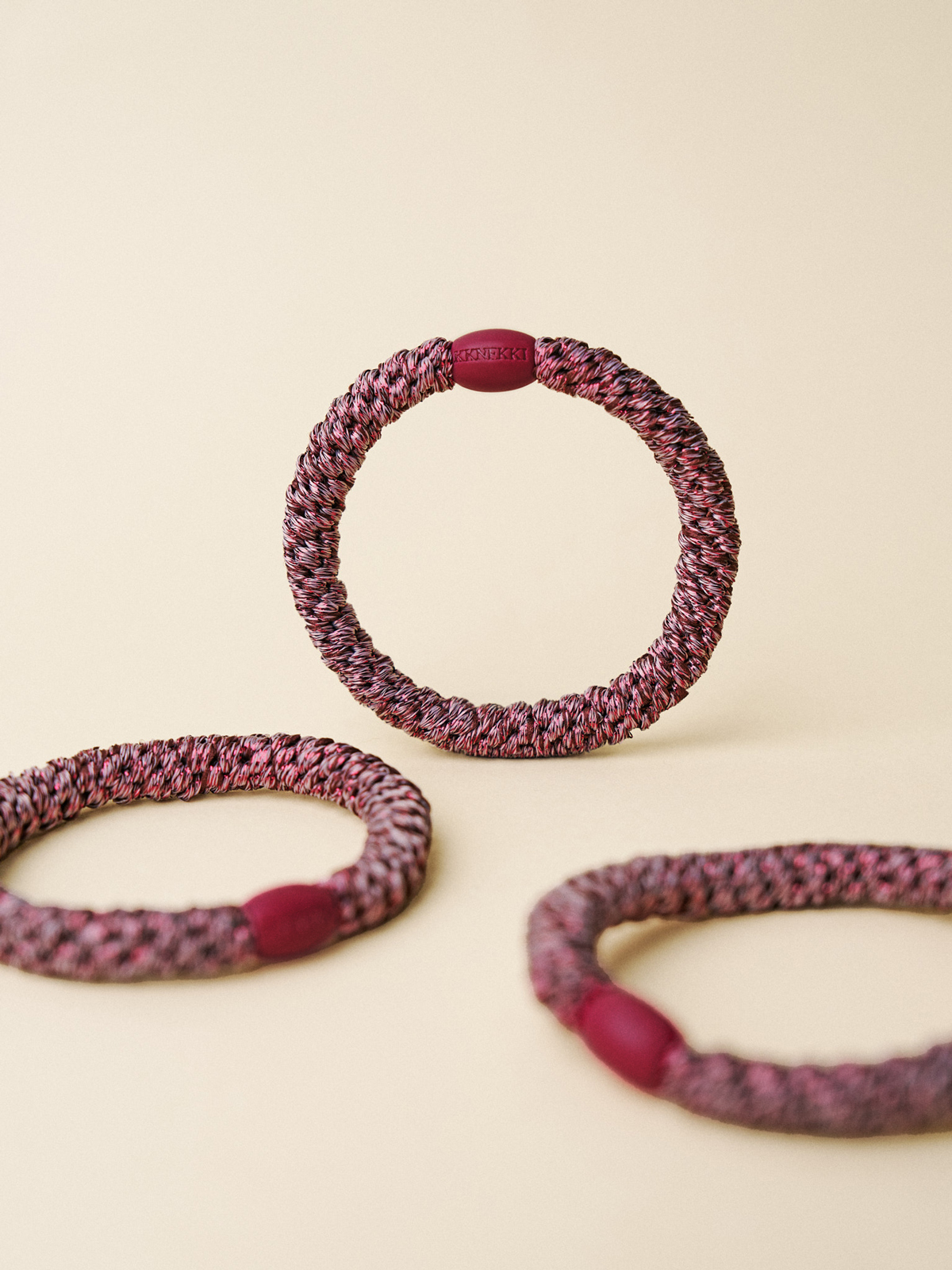 Elastique bracelet Kknekki Bois de rose Glitter 2 Elastique kknekki bois de rose glitter