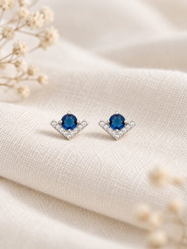 Tendances bijoux hiver 2025-2026 : la saison expliquée 1 Puces d'oreilles chevron argent Oxford - présentation