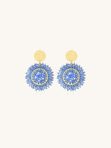 Boucles d'oreilles baby espagnola bleu céleste - présentation