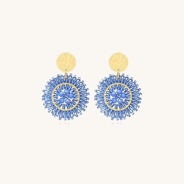 Boucles d'oreilles baby espagnola bleu céleste - présentation