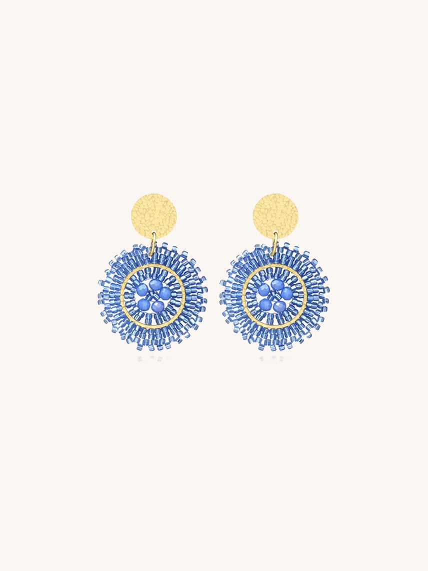 Boucles d'oreilles Baby Espagnola Bleu céleste 1 Boucles d'oreilles baby espagnola bleu céleste - présentation