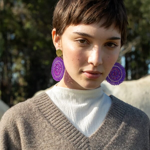 Boucles d'oreilles Espagnola ultra violet femme