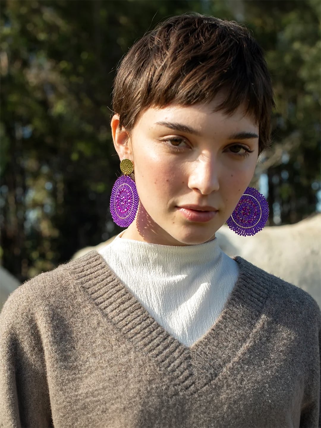 Boucles d'oreilles Espagnola Ultra violet 1 Boucles d'oreilles Espagnola ultra violet femme