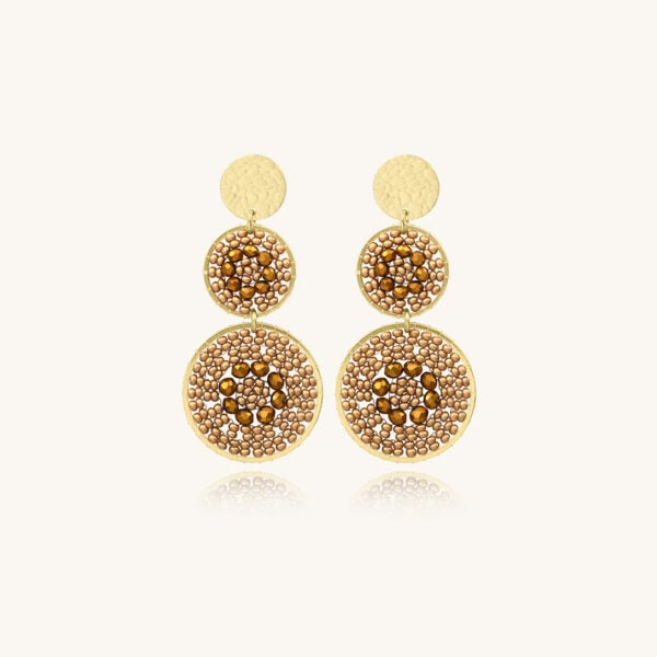 Boucles d'oreilles Santiago champagne santibe - présentation