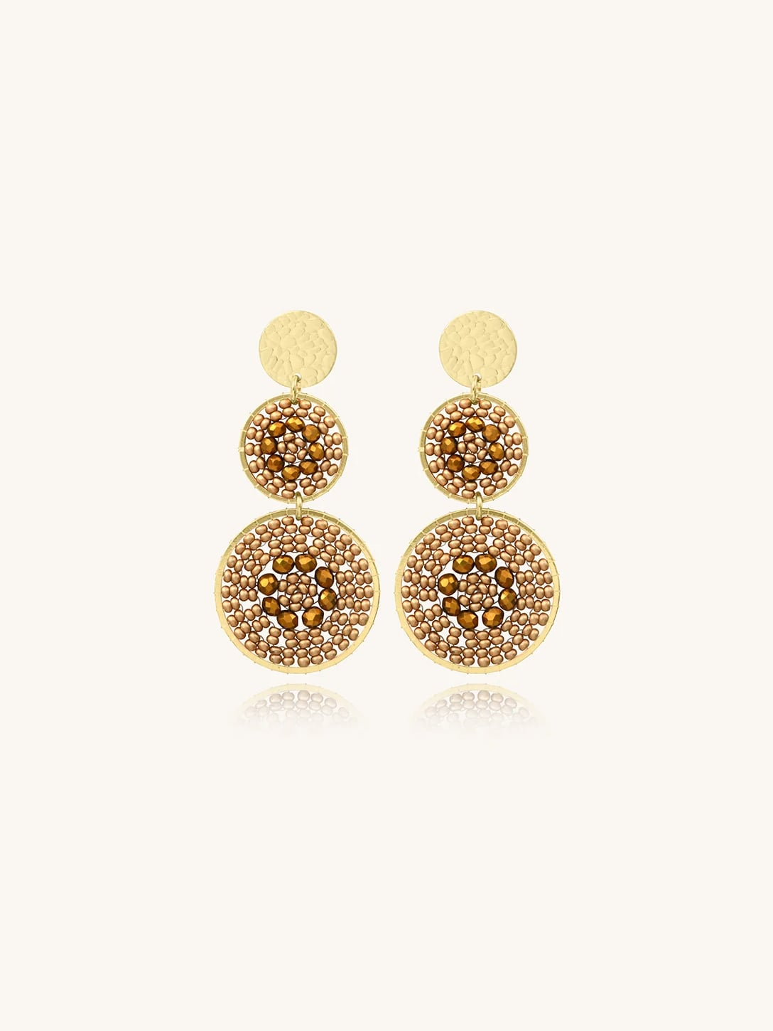 Boucles d'oreilles Santiago Champagne 1 Boucles d'oreilles Santiago champagne santibe - présentation