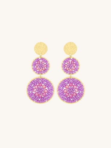 Bijoux fantaisie de créateurs 7 Boucles d'oreilles Santiago rose sakura santibe - présentation