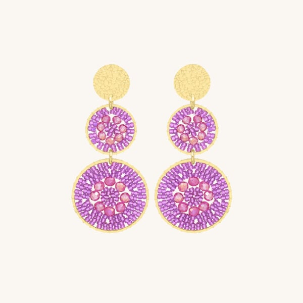 Boucles d'oreilles Santiago rose sakura santibe - présentation