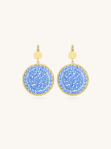 Boucles d'oreilles Solène bleu céleste