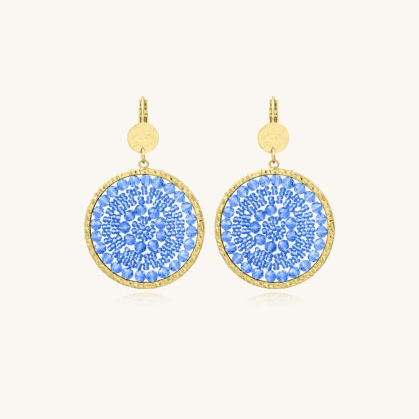Boucles d'oreilles Solène bleu céleste