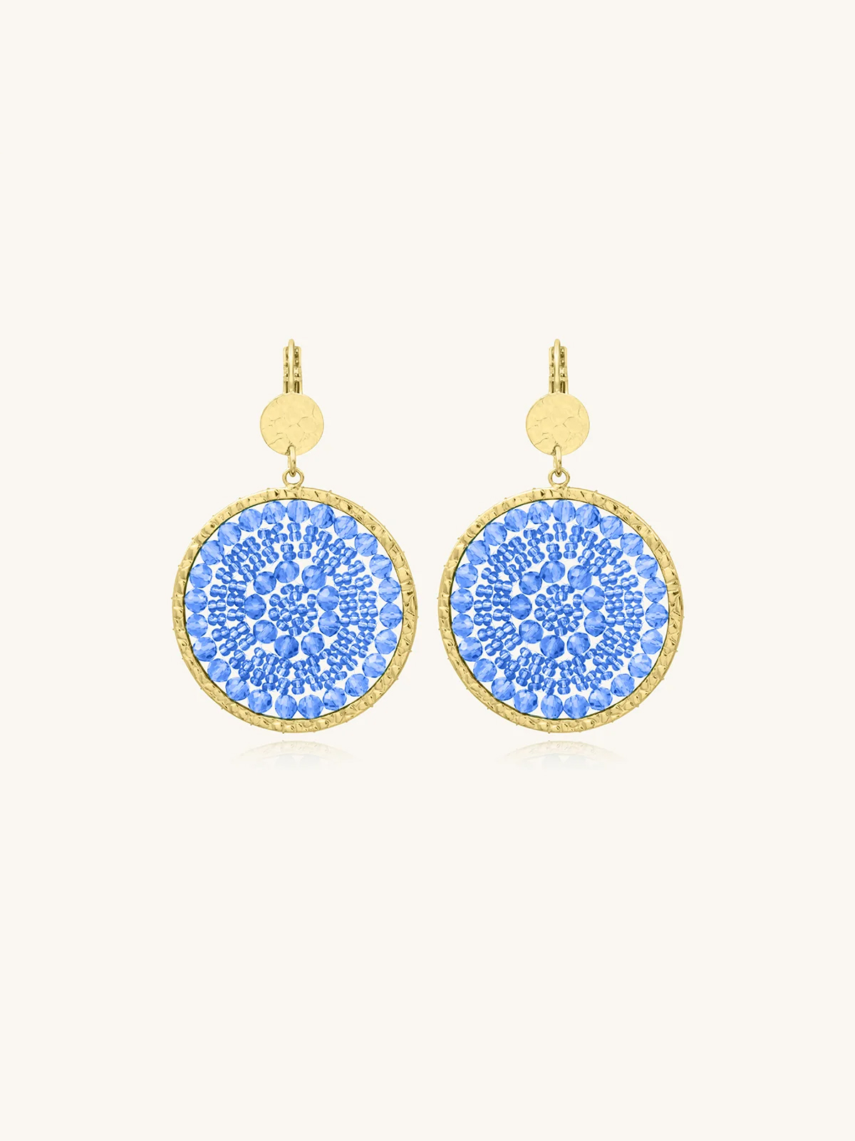 Boucles d'oreilles Solène Bleu céleste 1 Boucles d'oreilles Solène bleu céleste
