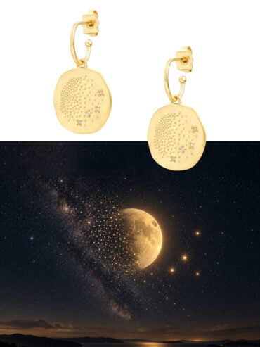 Créoles médailles Pluie d'amour - bijoux poétiques