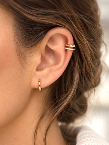 Bague d'oreille double Elisa - bijou en plaqué ro femme