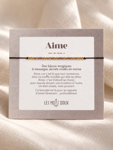 Trésors de printemps 237 Bracelet aime code morse - message secret