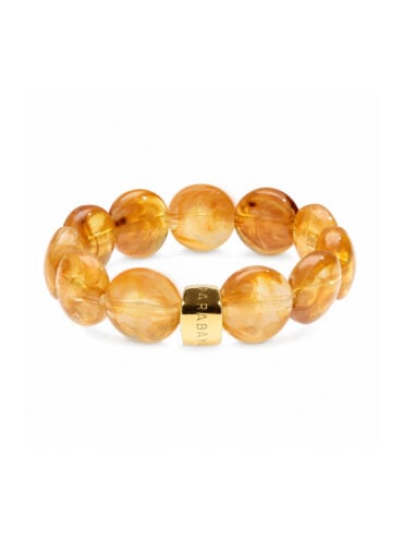 Bijoux fantaisie de créateurs 45 Bracelet bombom caramel - parabaya - bracelet boules extensible. couleur ambrée