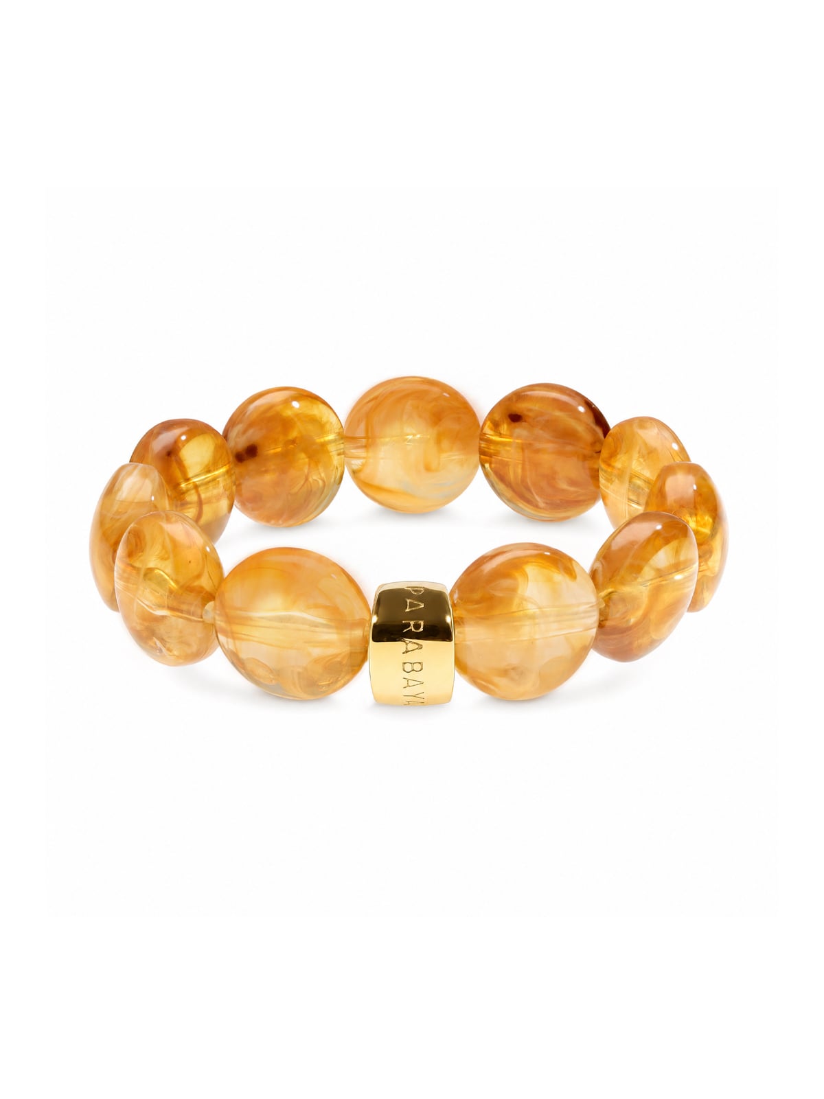 Bracelet Bombom Caramel 1 Bracelet bombom caramel - parabaya - bracelet boules extensible. couleur ambrée