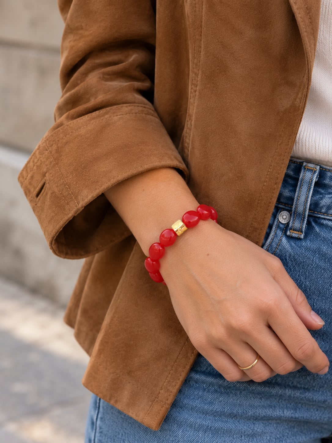 Bracelet Bombom Rouge vermeil 2 Bracelet Bombom rouge vermeil femme