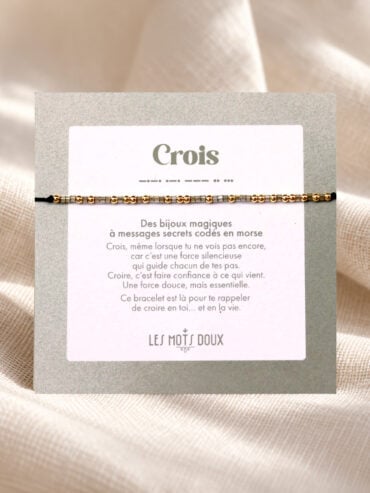 bracelet crois, code morse. Bijou à message secret. présentation