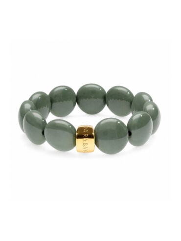Bijoux fantaisie de créateurs 44 Bracelet Bombom kaki jungle - Bracelet boules extensible.