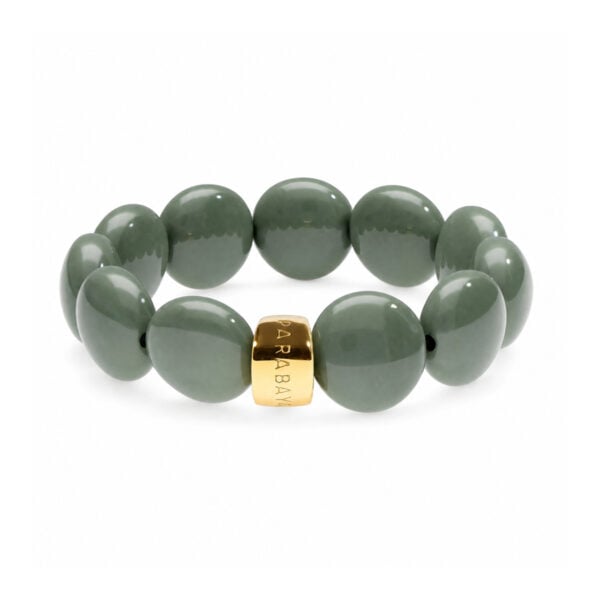 Bracelet Bombom kaki jungle - Bracelet boules extensible.