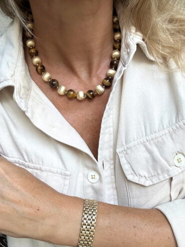 Collier boules oeil de tigre - dear charlotte paris
