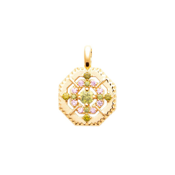 Pendentif plaqué or Roxane - bijou médaille