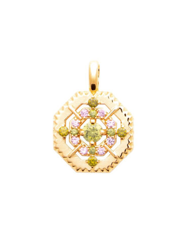 Pendentif plaqué or Roxane - bijou médaille - zoom