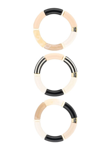 Trio de bracelets ligne black présentation
