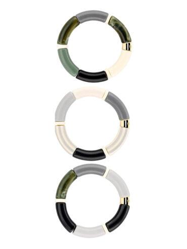 Bracelets Pipocas ligne Grey Jungle - présentation du trio