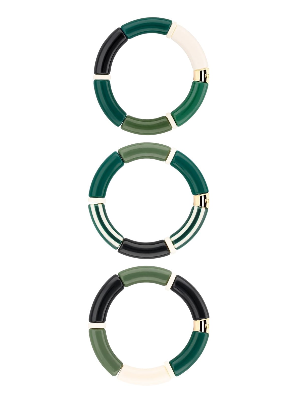 Bracelet Pipoca Ligne vert Selva 5 Trio de Bracelets Pipocas ligne vert selva - présentation