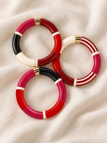 Bracelets Pipocas ligne Grenat