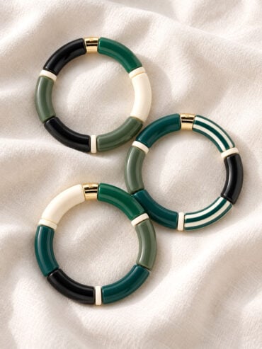Bijoux fantaisie de créateurs 44 Bracelets Pipocas ligne vert selva