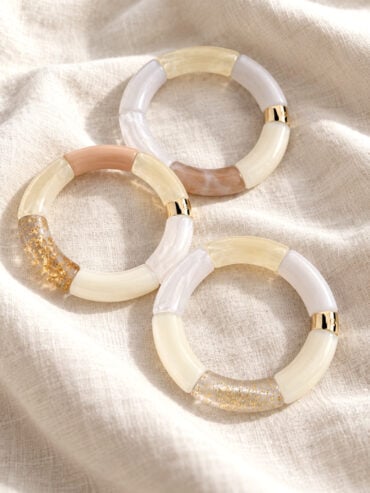 Trésors de printemps 217 trio de bracelets pipoca creme